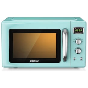 Micro Ondas Retrô de Bancada SIMOE com 5 Configurações 900W, Menta, 110v, COSTWAY, Verde