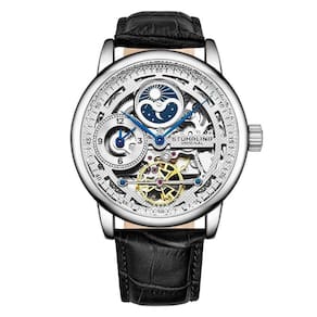 Relógio Masculino Stuhrling Esqueleto 3917 Automático 43mm, Prata