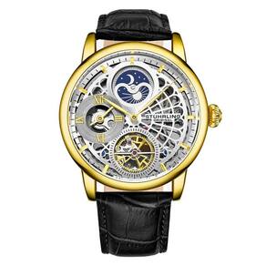 Relógio Masculino Stuhrling Esqueleto 3926 Automático 43mm, Dourado