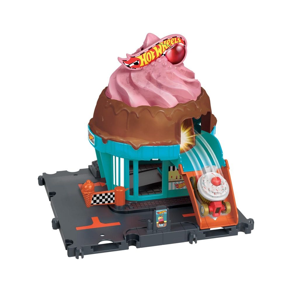 Conjunto Toy Hot Wheels HTN77 City Downtown Ice Cream Swirl