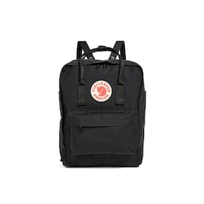 Mochila Fjällräven Kanken feminina de lona preta