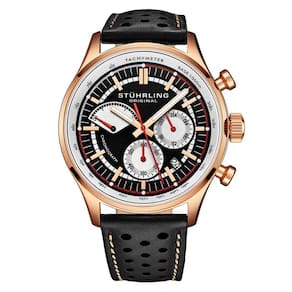 Relógio Masculino Stuhrling Monaco 934 Quartzo 42mm com Cronográfo, Preto e Ouro Rosa