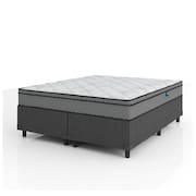 Cama Box Casal Queen Colchão Molas Ensacadas Mirage 158x198x62cm Cinza/Branco Umaflex