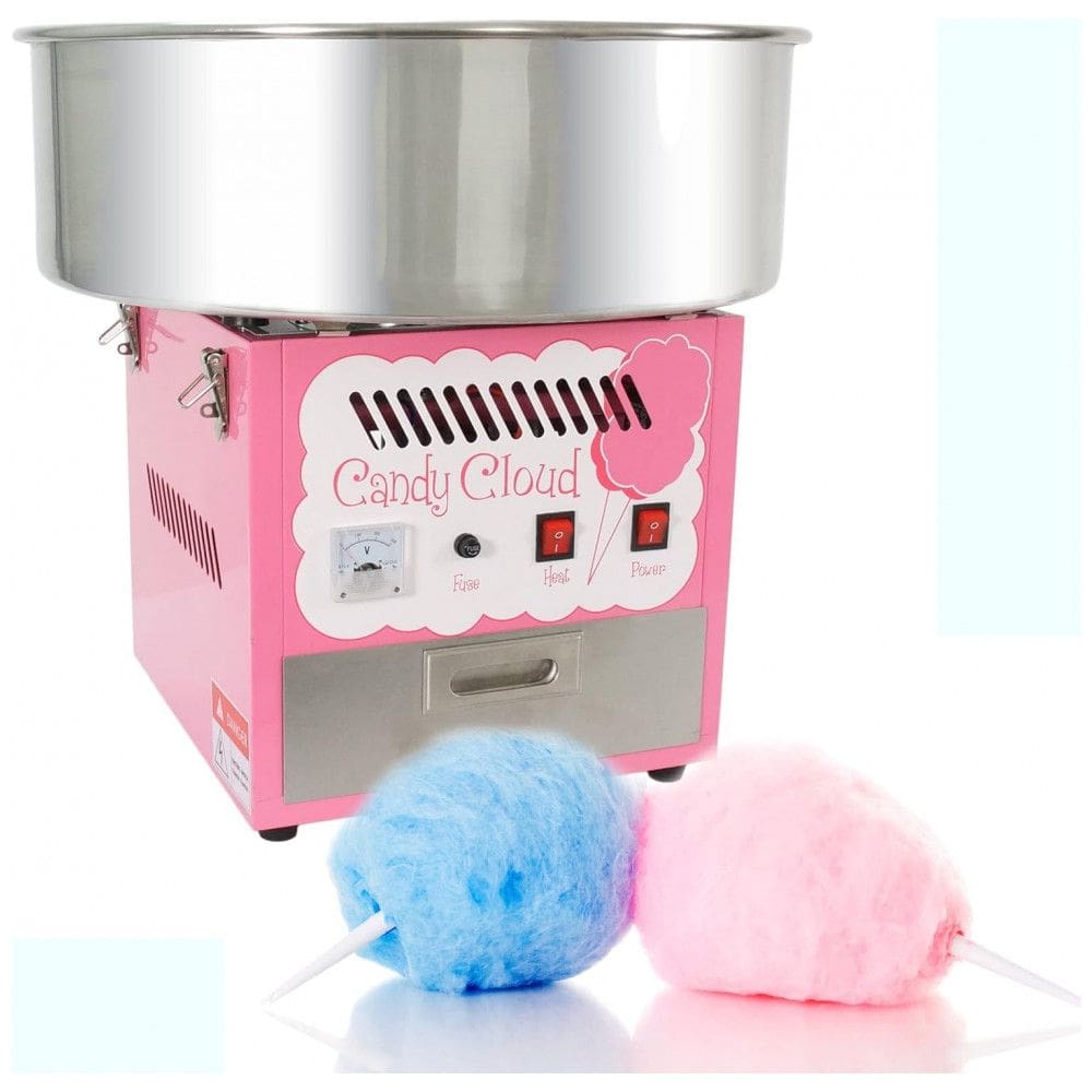 Máquina de Algodão Doce Elétrica Profissional em Aço Inoxidável, 110V, Funtime FT1000CCP, Rosa