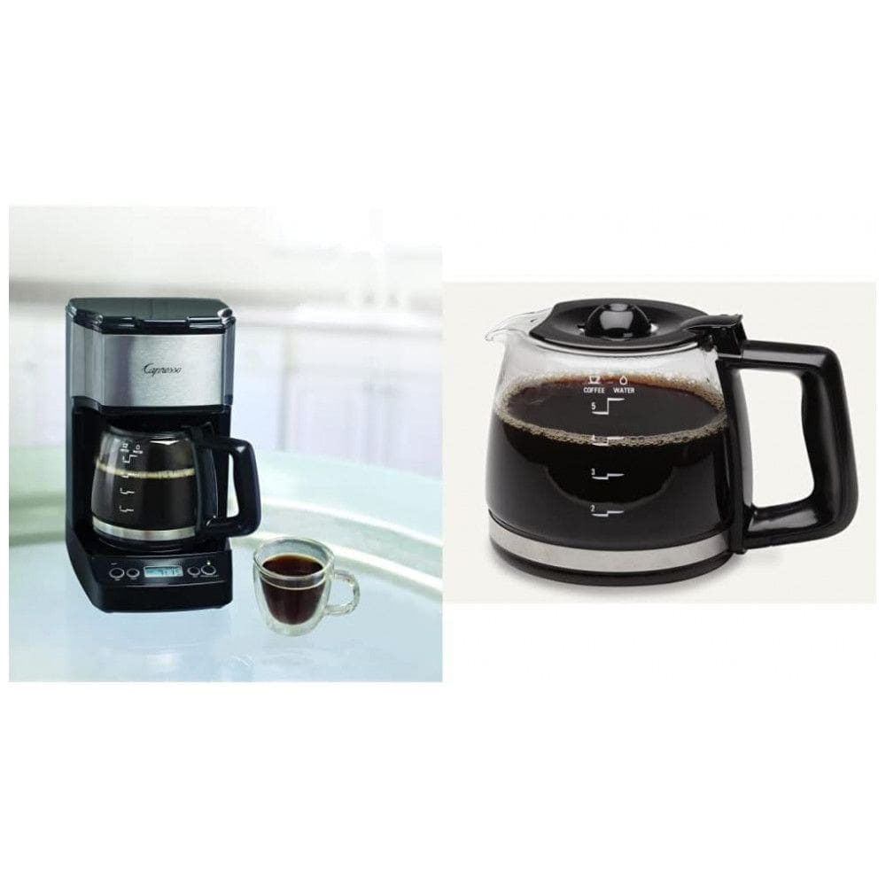 Cafeteira Elétrica 5 Xícaras Programável em Aço Inoxidável, Capresso, 110V, Preta