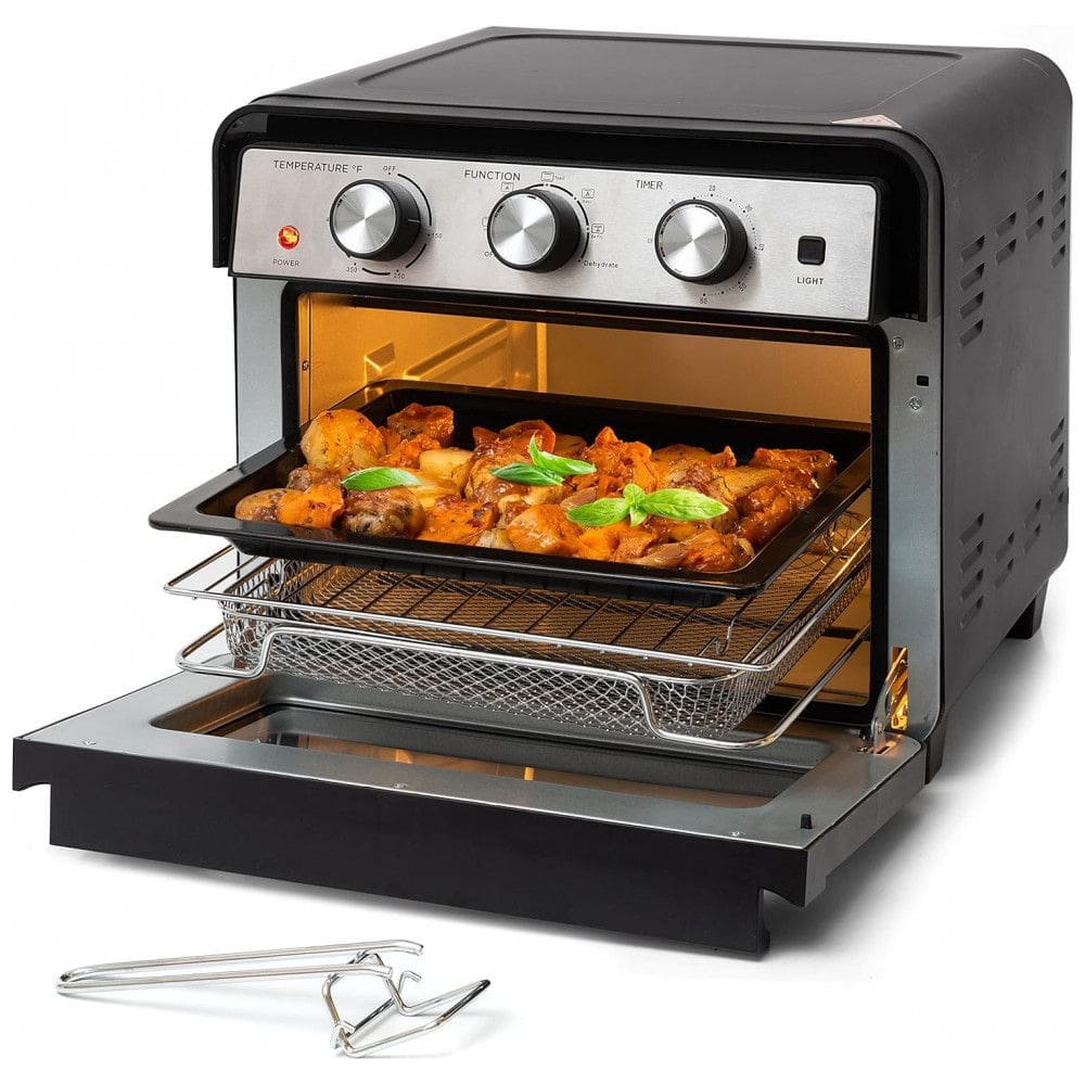Forno Elétrico de Bancada 22 Litros 6 em 1 com Função Airfryer, Aço Inoxidável, 110V 1700W, Moss Stone, Preto