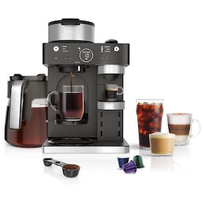 Máquina de Café Expresso Barista CFN601 até 12 Xícaras, Aço Inoxidável, 110v, NINJA, Preto