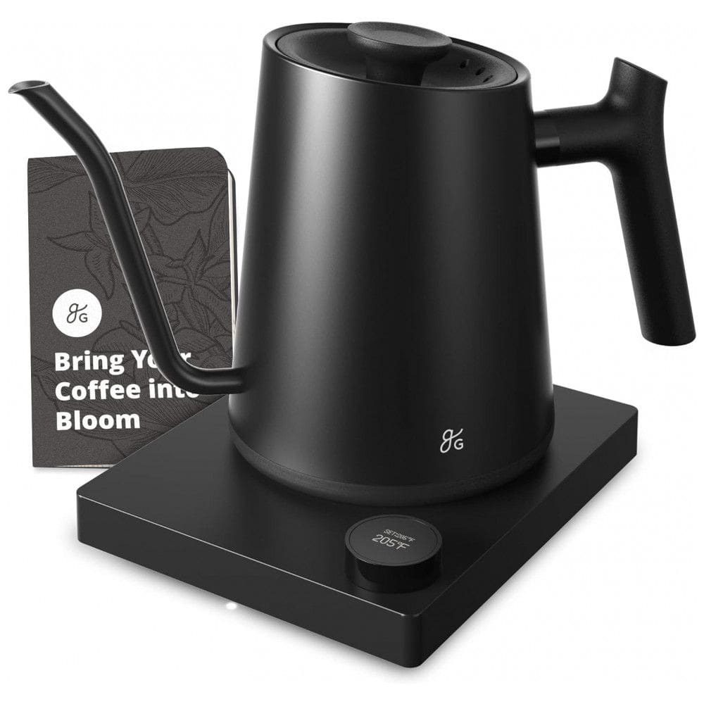 Chaleira Elétrica 1 L com Alça Contrabalançada em Aço Inoxidável, 110V 1200W, Greater Goods GK0449, Preto Onix