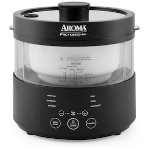 Panela de Arroz Elétrica até 8 xícaras não Cozidas com Painel de Controle, 110V 950W, Aroma Housewares AMC800, Preta