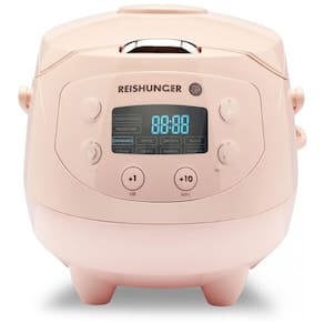 Mini Panela de Arroz Elétrica até 3 Xícaras com 8 Programas, 220V 350 W, Reishunger, Rosa