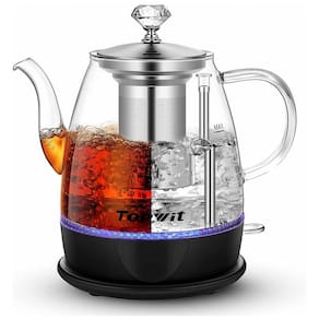 Chaleira Elétrica Topwit 1 Litro com Jarra de Vidro, Infusor para Chá e Desligamento Automático 110V