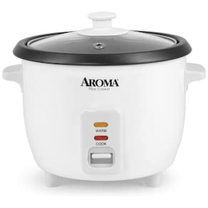 Panela de Arroz Elétrica até 6 xícaras não Cozidas, 110V 500W, Aroma Housewares, Branca