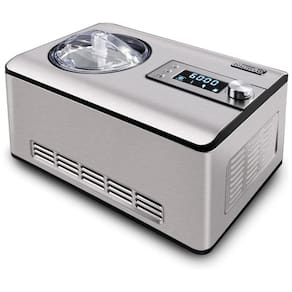 Máquina de Sorvete Automática em Aço Inoxidável Capacidade 2L e Tela LCD, 110V 180W, KUMIO, Prata