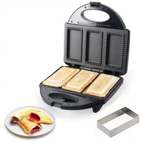 Máquina Elétrica Antiaderente para Fazer Tortas e Lanches, 110V 750W, FineMade, Preto