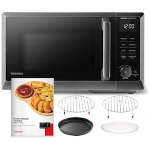 Micro Ondas de Bancada 6 em 1 em Aço Inoxidável 25L com 27 Programas, 110V 900W, TOSHIBA, Preto