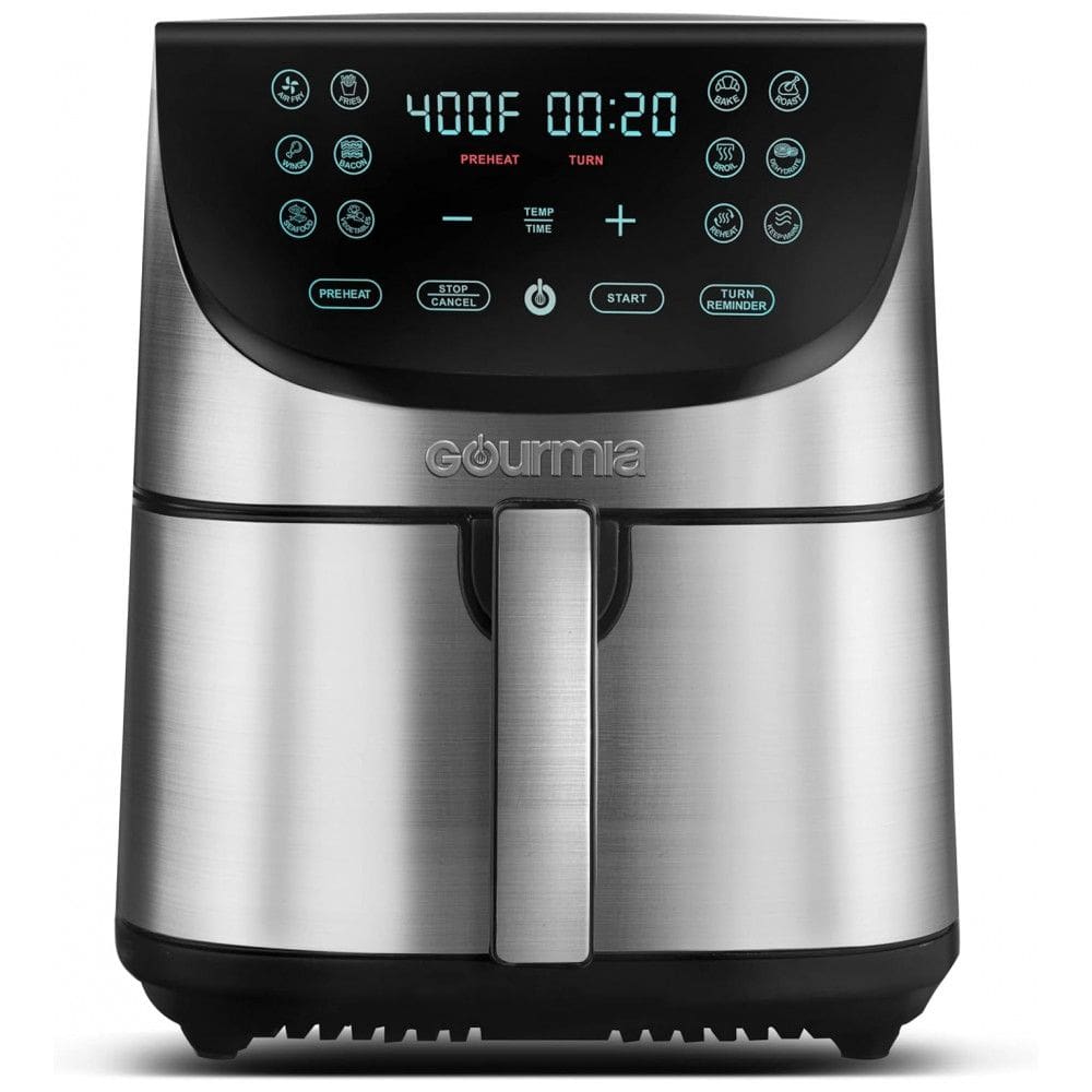 Air Fryer 8 Litros com Painel de Controle Digital, Aço Inoxidável, 1700W 110V, Gourmia, Prata