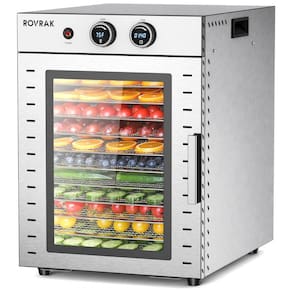 Desidratador de Alimentos Profissional com 12 Bandejas em Aço Inoxidável, 110V 1000W, ROVRAk