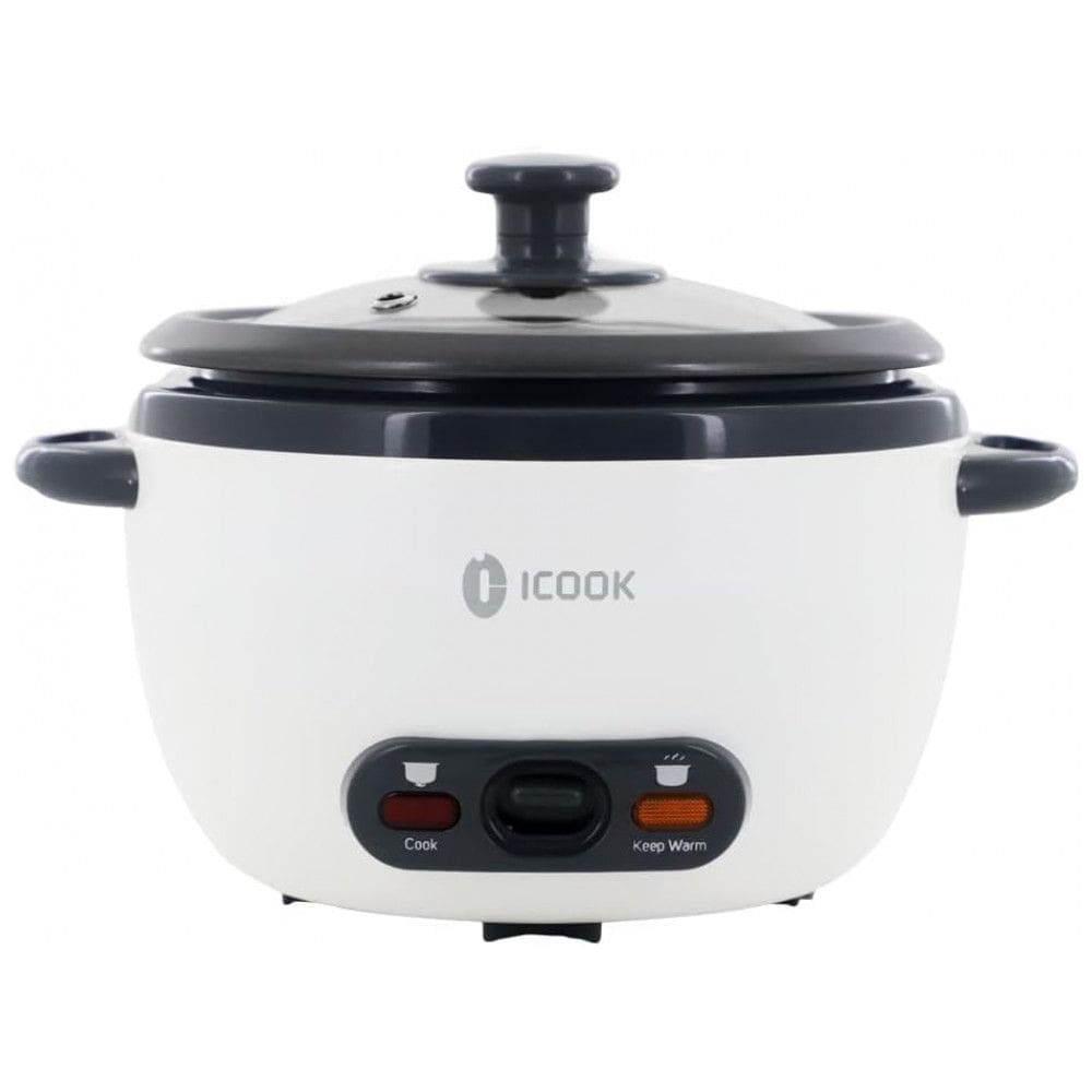 Mini Panela de Arroz Elétrica até 10 xícaras não Cozidas, 110V, ICOOK, Branca