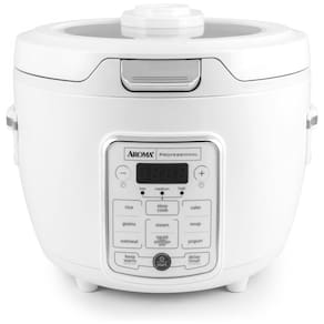 Panela de Arroz Elétrica até 20 xícaras não Cozidas com Painel de Controle, 110V, Aroma Housewares 1230W, Branca