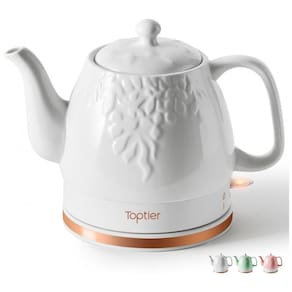 Chaleira Elétrica 1 L com Desligamento Automático, 110V 1200W, Toptier, Branca