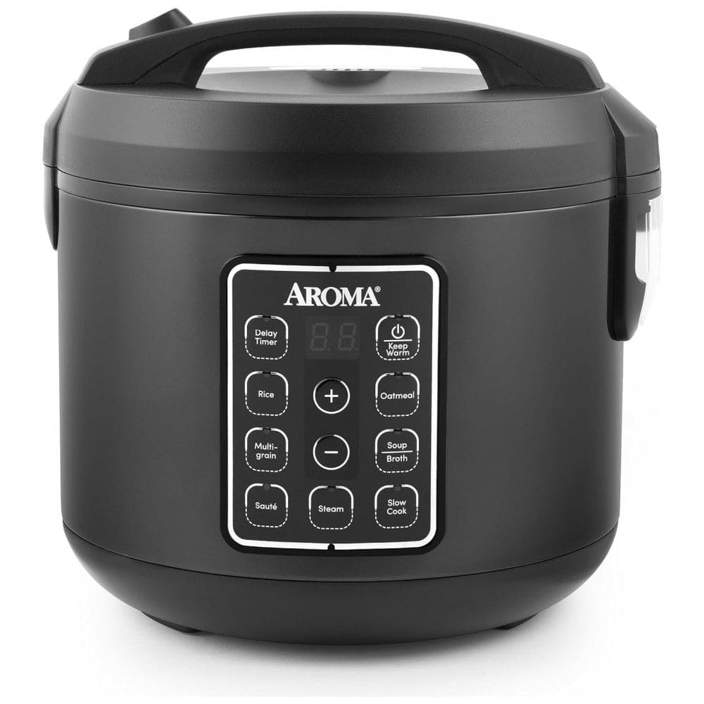 Panela de Arroz Elétrica até 12 xícaras não Cozidas com Painel de Controle, 110V, AROMA 966BD, Preta
