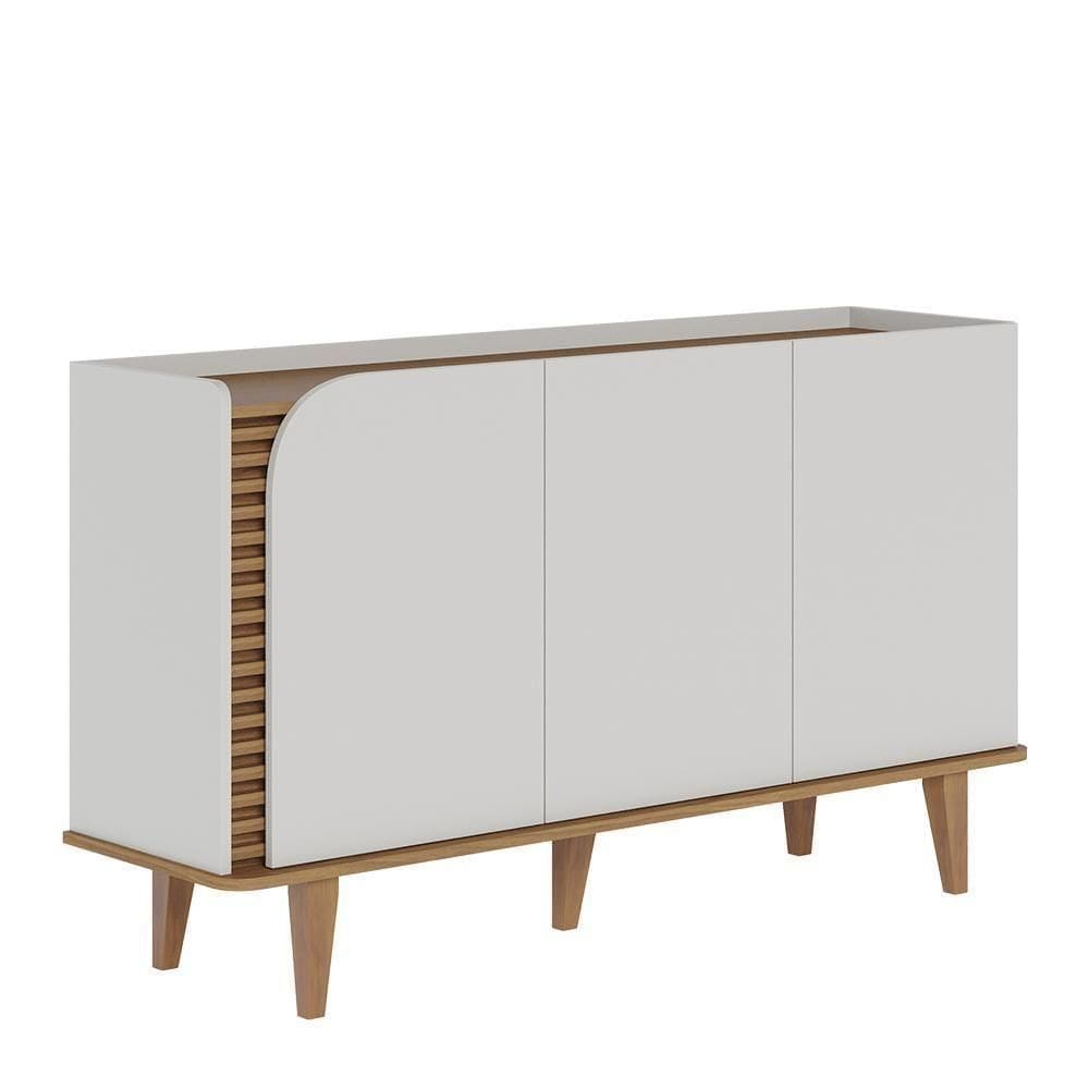 Buffet Aparador Jurerê 3 Portas Off White Matte Freijó - Colibri Off White Matte Freijó