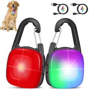 Dog Lights PUPKOLI, pacote com 2 clipes, coleira recarregável IP68