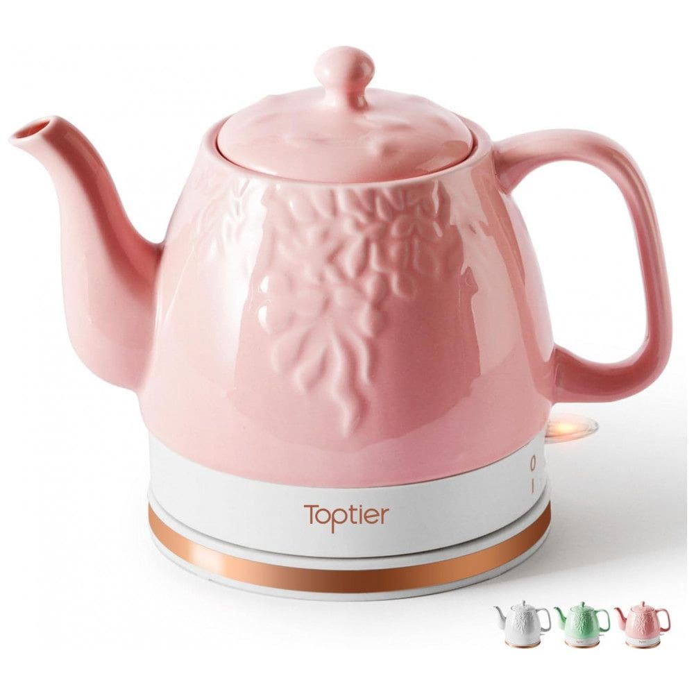 Chaleira Elétrica 1L com Desligamento Automático, 110V 1200W, Toptier, Rosa