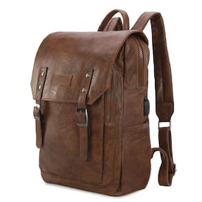 Mochila para laptop Montana West × Wrangler Brown Vegan Leather