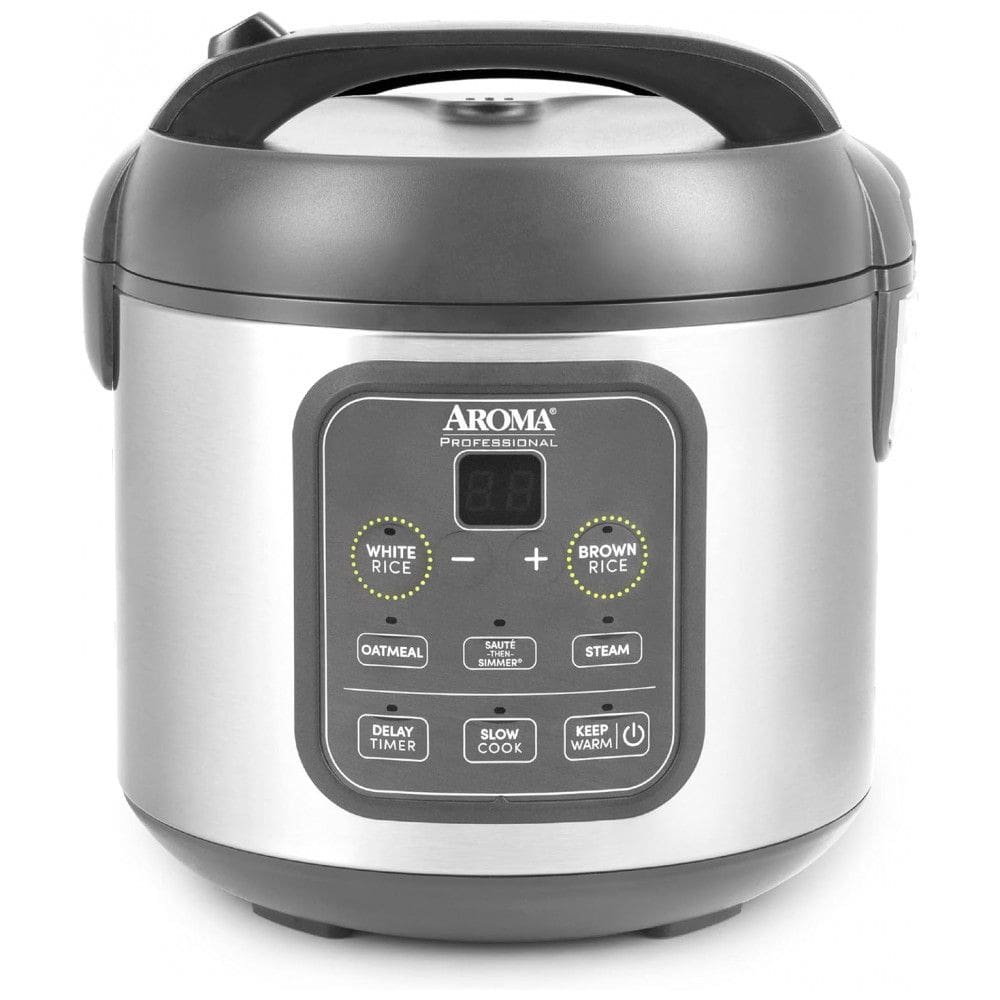 Panela de Arroz Elétrica até 8 xícaras não Cozidas com Painel de Controle, 110V 450W, Aroma Housewares 994SG, Cinza