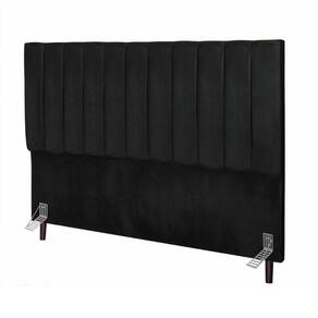 Cabeceira Estofada Cama Solteiro 90 Cm Sara Suede E Frame Cor:preto