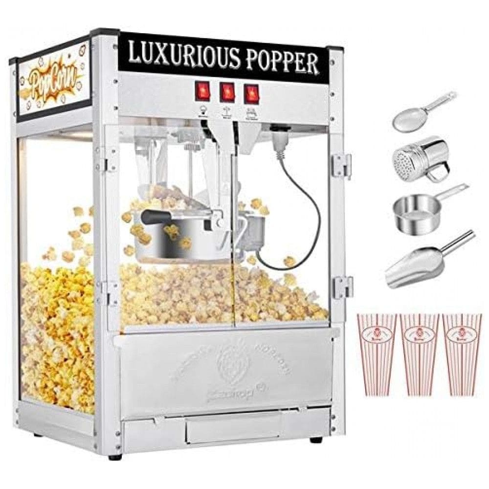 Pipoqueira Elétrica Profissional com Porta Dupla e Panela de 236 mL, 110V 850W, ZOKOP, Prata