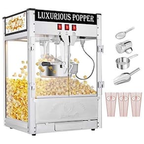 Pipoqueira Elétrica Profissional com Porta Dupla e Panela de 236 mL, 110V 850W, ZOKOP, Prata