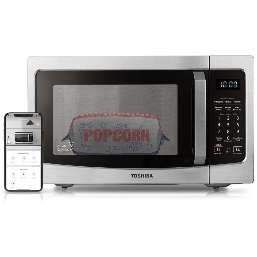 Micro Ondas de Bancada em Aço Inoxidável 36L com Controle por APP, 110V 1100W, TOSHIBA ML EM34PSS, Prata
