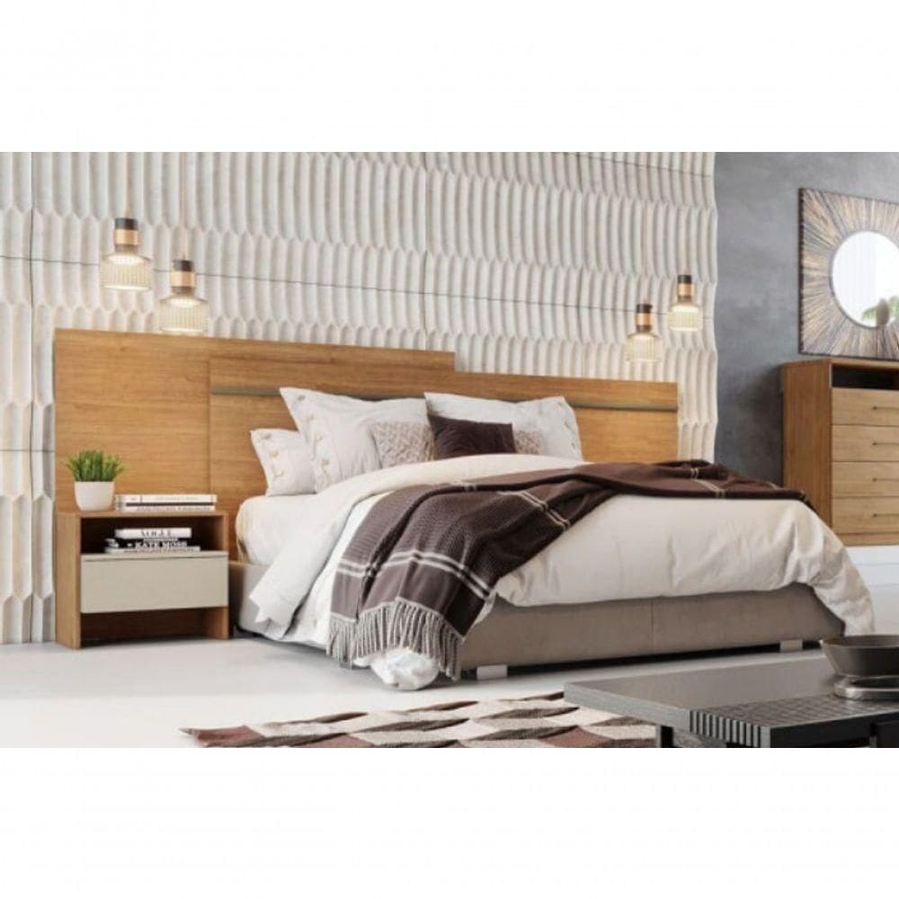 Cabeceira Casal Com 2 Mesas De Cabeceiras  - Móveis  Horizonte