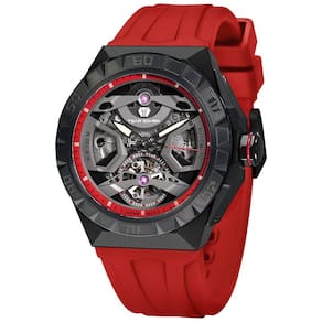Relógio Masculino Analógico Automático Mecânico a Prova dÁgua 100M com Pulseira de Silicone, TSAR BOMBA SGLZTB8804 FR, Vermelho