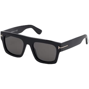 Óculos de sol Tom Ford Classic Retangulares Pretos/Smoke