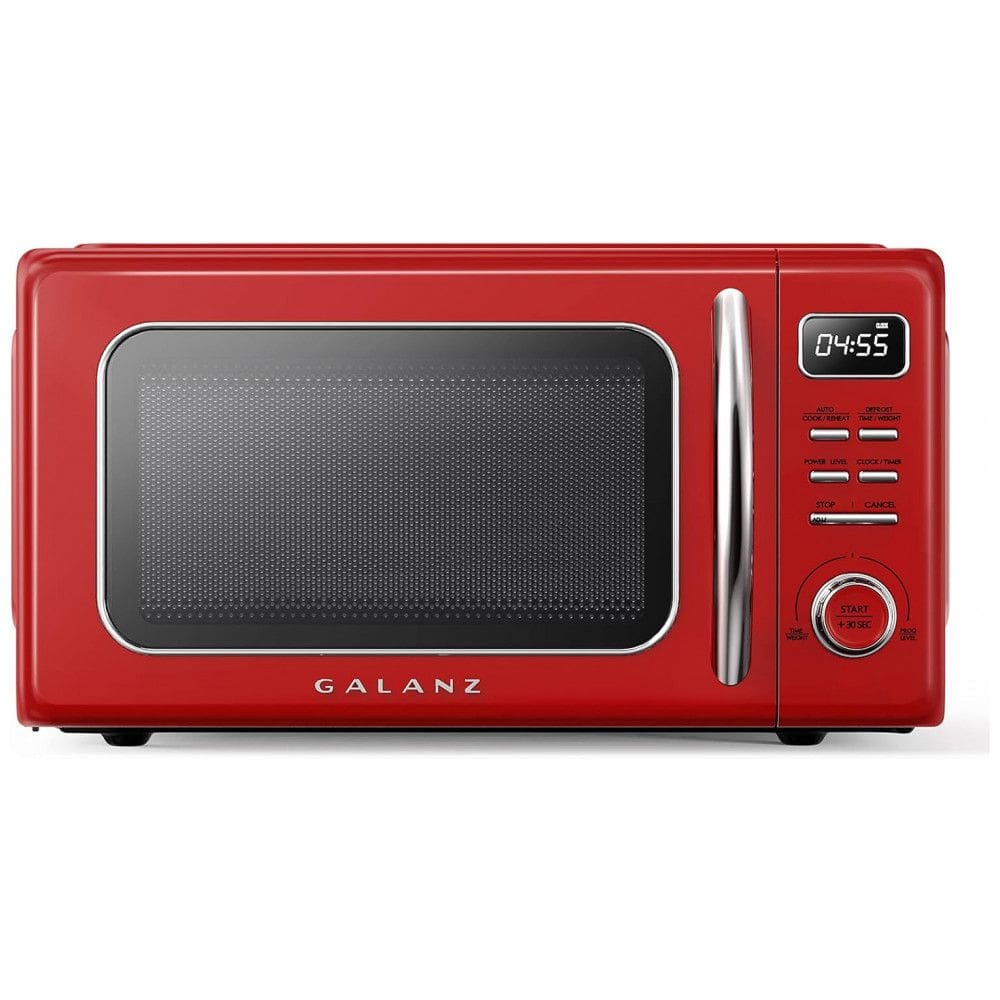 Micro Ondas de Bancada em Aço Inoxidável 31L com 10 Programas, 110V 1000W, Galanz GLCMKZ11RDR10 Retro, Vermelho