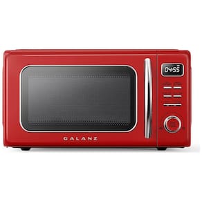 Micro Ondas de Bancada em Aço Inoxidável 31L com 10 Programas, 110V 1000W, Galanz GLCMKZ11RDR10 Retro, Vermelho