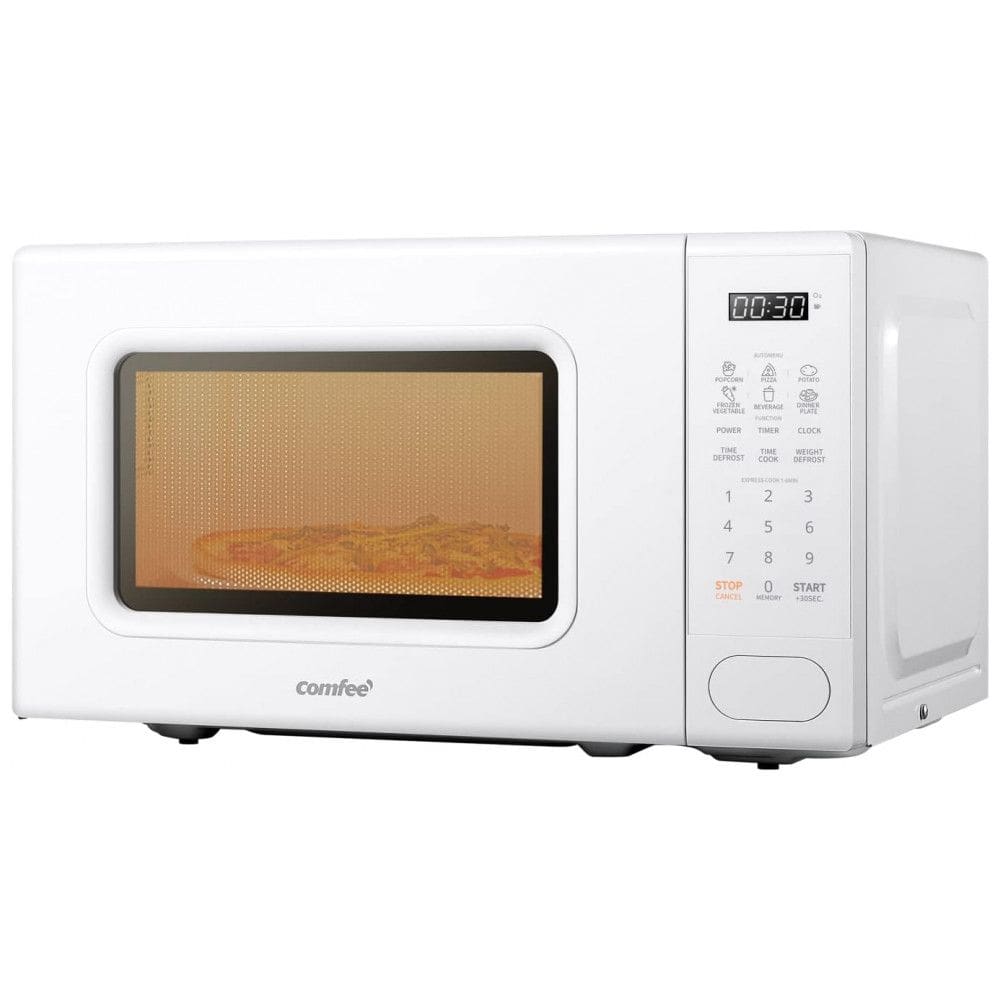 Micro Ondas de Bancada Retrô 19L com 11 Níveis de Potência, 110V 700W, COMFEE C20M1WB, Branco