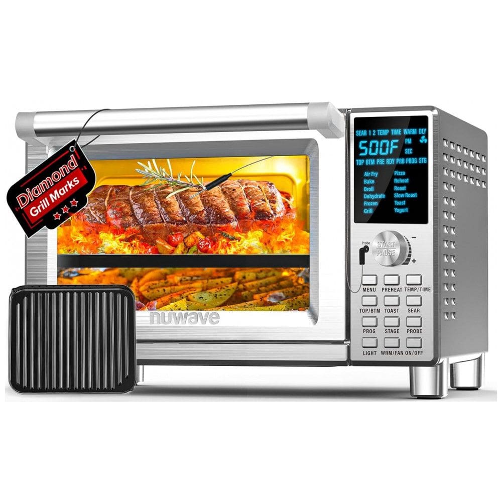Forno Elétrico de Bancada 28 Litros 12 em 1 com Termômetro Inteligente Integrado, 110V 1800W, Nuwave Bravo XL, Prata