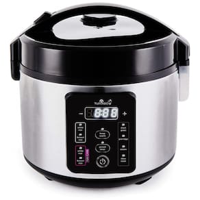Panela de Arroz Elétrica 1 Litro em Aço Inoxidável e 8 Predefinições, 110V, YumAsia Kumo, Prata