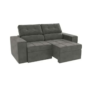 Sofá Lanus 206cm Retrátil E Reclinável S139-2 Kappesberg Cinza