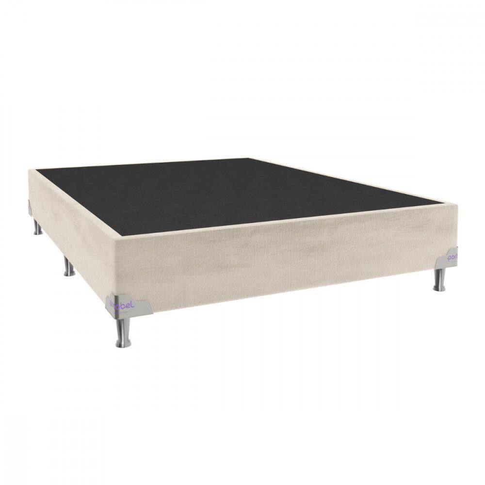 Base Para Cama Box Casal 138x188x28 Sued Bege Portobel Bege