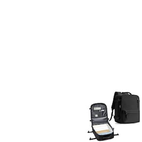 Mochila de viagem WONHOX para mulheres impermeável 45x36x20cm preta