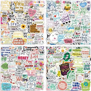 Adesivos Oomloid Inspirational, 300 unidades para garrafas de água e laptop