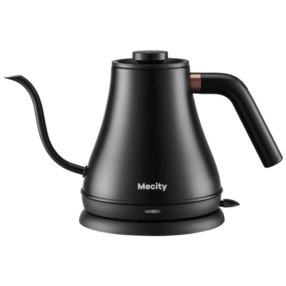 Chaleira Elétrica 800mL de Aço Inoxidável com Bico de Ganso para Aquecimento Rápido e Desligamento Automático, 1000W, Mecity, Preta