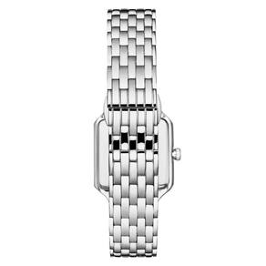 Relgio Stuhrling Confidant Square Crystal 27mm 4020 Classic com mostrador azul e pulseira prateada