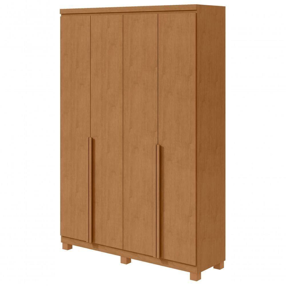 Guarda-roupas 4 Portas 2 Gavetas 100% Mdf Alonzo Sem Espelho E Com Pés - Lopas Amendoa Clean