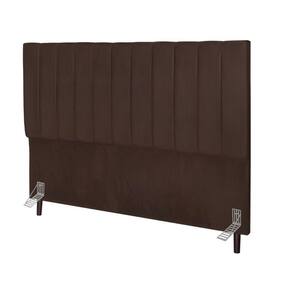 Cabeceira Estofada Cama Casal Box 140 Cm Luísa Suede E Frame Cor:marrom